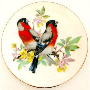 Vintage Japan Red Bird Mini Trinket Dish